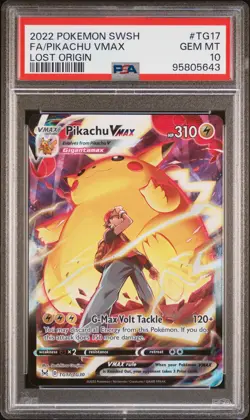 2022 POKEMON SWORD & SHIELD LOST ORIGIN #TG17 FULL ART/PIKACHU VMAX PSA 10 - Image 1