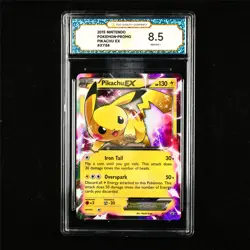 TQG 8.5 NM-MT+ 2015 Pokemon ENG Pikachu EX XY84 Promo - Image 1