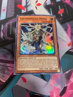 YUGIOH - THUNDERCLAP MONK - SUPER RARE - SAST - 1ST ED - NM - Image 1