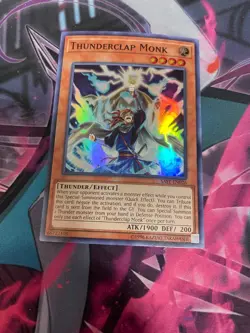 YUGIOH - THUNDERCLAP MONK - SUPER RARE - SAST - UNLIMITED - NM - Image 1