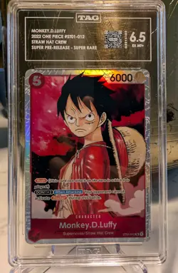 • Monkey.D.Luffy • ST01-012 SR Straw Hat Crew Holo Foil One Piece TAG 6.5 - Image 1
