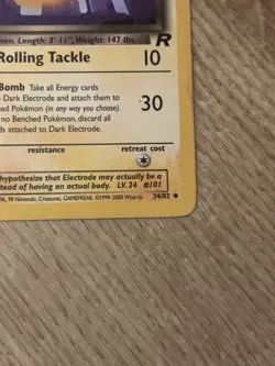 Pokemon Dark Electrode TCG 1st Edition Uncommon Card 34/82 Team Rocket - Image 4