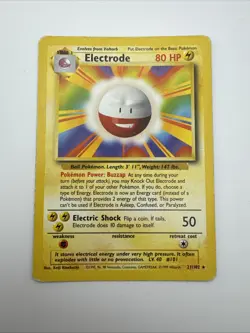 Pokemon TCG Base Set Electrode Card 21/102 Good Condition - Image 1