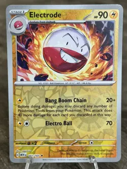 Pokemon TCG Electrode Scarlet & Violet 151 Card 101/165 Reverse Holo Rare - Image 1