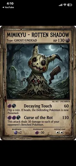 Pokemon Mimikyu Horror Custom Card - Image 1