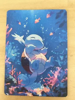 Anime ART STYLE squirtle Fan Full Art Pokemon Custom Card/perfect bookmark - Image 2