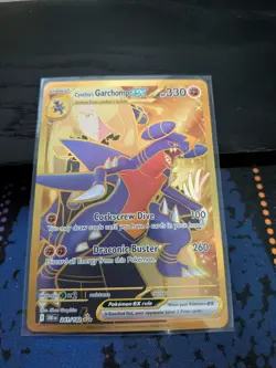 Cynthia's Garchomp EX Hyper Rare Card 241/182 Sv10: Destined Rivals Holo Gold - Image 1