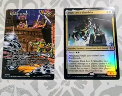 MTG - TMNT Dark Leo & Shredder Foil - Mythic 0142 & Trouble In Pairs M 0003 PZA - Image 1