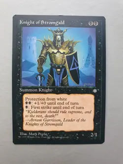 Knight of Stromgald, MTG Ice Age (1995) Uncommon Black Creature NM - Image 1