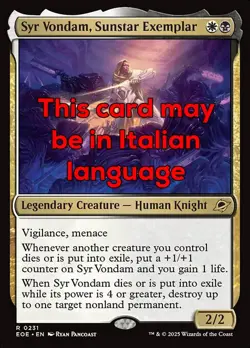 MTG SYR VONDAM, SUNSTAR EXEMPLAR FOIL EXC ESEMPIO DELLA STELLA MADRE 231 EOE - Image 1