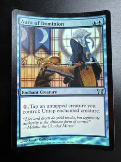 FOIL Aura of Dominion #51/306 MTG Champions Of Kamigawa Uncommon MP English - Image 1