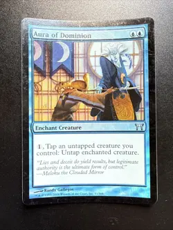 FOIL Aura of Dominion #51/306 MTG Champions Of Kamigawa Uncommon MP English - Image 2