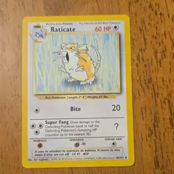 Pokemon Raticate Base Set 40/102 English Uncommon 60 HP - Image 1