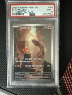 2023 Pokemon Charmander 168/165 Sv: Scarlet & Violet 151 Holo PSA 9 - Image 1