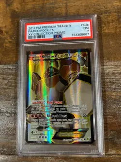 POKEMON 2017 XY Promo Prem Trainer Full Art REGIROCK EX #43a PSA 7 RARE - Image 1
