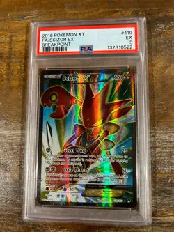 POKEMON 2016 Breakpoint XY Full Art SCIZOR EX #119 PSA 5 RARE - Image 1