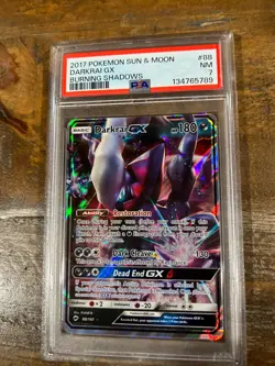 POKEMON 2017 Sun Moon Burning Shadows DARKRAI GX #88 PSA 7 RARE - Image 1