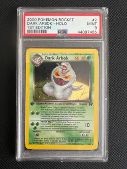 Pokemon TCG Dark Arbok 2/82 Team Rocket Holo 1st Edition PSA 9 - Image 1