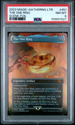 2023 MTG TALES OF MIDDLE-EARTH SCENE-FOIL #451 THE ONE RING PSA 8 - Image 1
