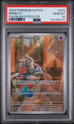 MIMIKYU 075/091 PALDEAN FATES ELITE TRAINER BOX POKEMON PSA 10 - Image 1