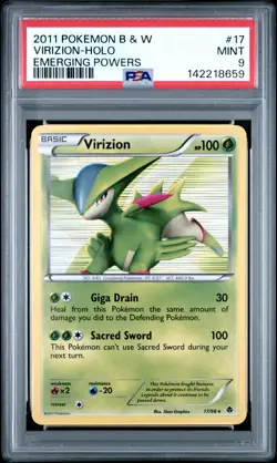 VIRIZION HOLO 17/98 EMERGING POWERS POKEMON PSA 9 - Image 1