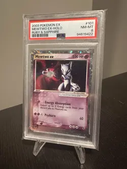 Pokemon TCG Mewtwo ex 101/109 Ruby & Sapphire Holo English PSA 8 - Image 1