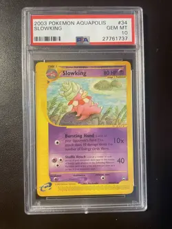 PSA 10 Slowking Non Holo - 34/147 - Aquapolis - Pokemon - Read Description - Image 2