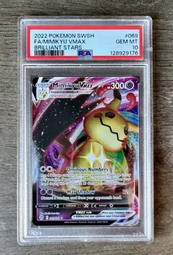 2022 Pokemon Brilliant Stars Mimikyu VMAX 069/172 PSA 10 - Image 1