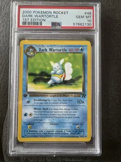 2000 POKEMON ROCKET 1ST EDITION #46 DARK WARTORTLE PSA 10 - Image 1