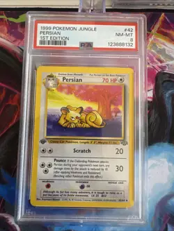 1999 Pokemon Jungle Persian 1st Edition #42/64 PSA 8 NM-MT WOTC Vintage TCG - Image 1