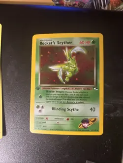 ROCKET'S SCYTHER HOLO 1ST EDITION GYM CHALLENGE Pokemon Vintage # 13/132 - Image 1