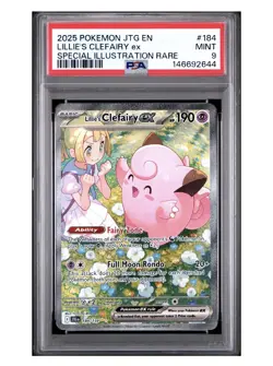 2025 Pokemon Journey Together Lillie's Clefairy ex Full Art SIR #184/159 PSA 9 - Image 1