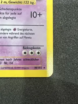 Mewtwo Holo 10/102 – 1st Edition German Base Set – 1999 WOTC Pokemon – LP - Image 4