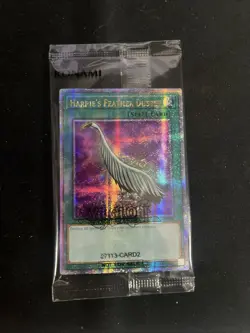 Rare Doube Line Holo Yu-Gi-Oh Harpie's Feather Duster EDC1-EN001 Quarter Century - Image 1