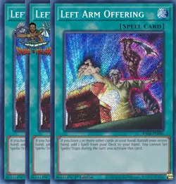 Yugioh! 3x Left Arm Offering RA04-EN086 Secret Rare 1st Ed NM - Image 1