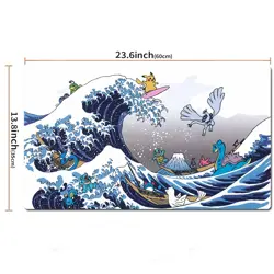 Pokemon Playmat Great Wave Pikachu TCG CCG Pad Trading Card Game Mat Mousepad - Image 2