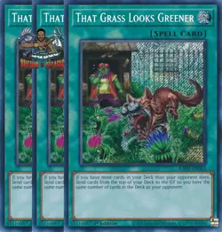 Yugioh! 3x That Grass Looks Greener RA03-EN063 Secret Rare 1st Ed NM - Image 1