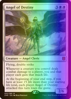 MTG Magic the Gathering Angel of Destiny (2p/168) Zendikar Rising Promos LP FOIL - Image 1
