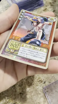 One Piece Cardgame Carddass Booster4 Holo RK-C02 Ace Bandai 2002 Japan - Image 2