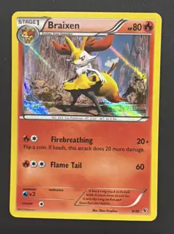 POKEMON BRAIXEN #9/39 KALOS STARTER DECK HOLOFOIL VLP CARD - Image 1