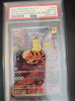 Pokemon Detective Pikachu Card 098/Sv-p Pre-Order Promo, PSA 10 Gem Mint - Image 1