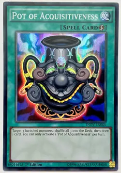 INOV-EN065 Pot of Acquisitiveness - Super Rare 1st Edition Near Mint YuGiOh Card - Image 1
