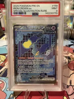 Pokemon TCG Iron Crown EX Prismatic Evolutions Card 158/131 SIR PSA 9 Mint - Image 1