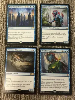Magic The Gathering MTG Blue Rare Card Lot 4x Mass Manipulation Merfolk Spirit - Image 1