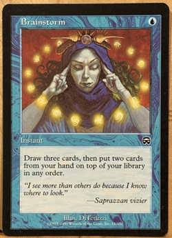 LIMITED EDITION Mercadian Masques Vintage MtG Brainstorm Unplayed NM - Image 1