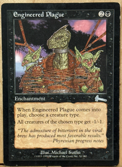 LIMITED EDITION Urza's Legacy Vintage MtG Engineered Plague LP/NM - Image 1