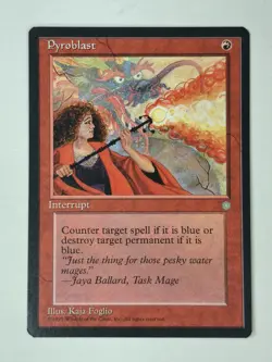 Magic the Gathering - Ice Age Pyroblast 1995 213 Common LP-NM Free Ship! BB - Image 1