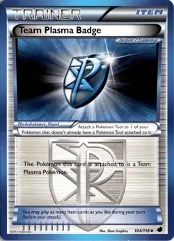 Team Plasma Badge (Team Plasma) 104/116 Plasma Freeze Pokemon Card TCG - Image 1