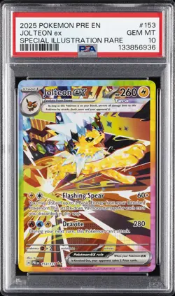 2025 POKEMON PRE EN-PRISMATIC EVOLUTIONS #153 JOLTEON EX PSA 10 - Image 1