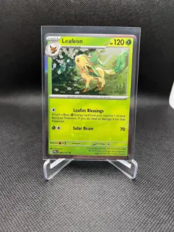 Pokemon Scarlet and Violet Prismatic Evolutions Leafeon 005/131 Holo Rare HP 120 - Image 1